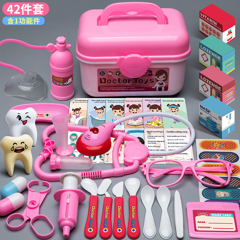 Kids Doctor Playset Tool Medical Box Boy Girl Play Home Nurse Injection Stethoscope Baby