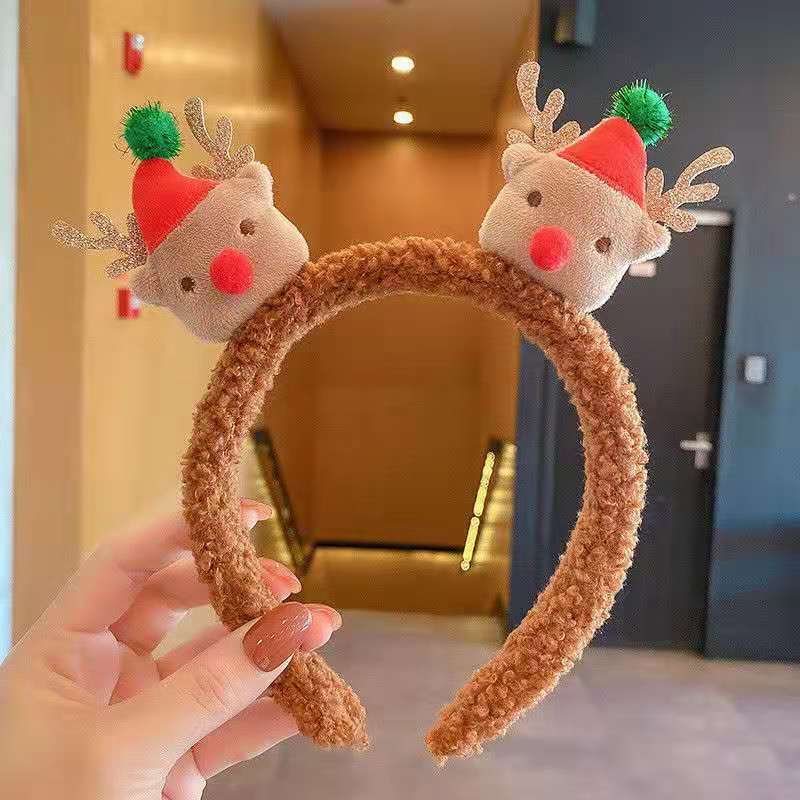 Christmas Tisi plush headband, elk snowman, lambhair headband, fall and winter women's hair bundle, headband, headband, hairpin