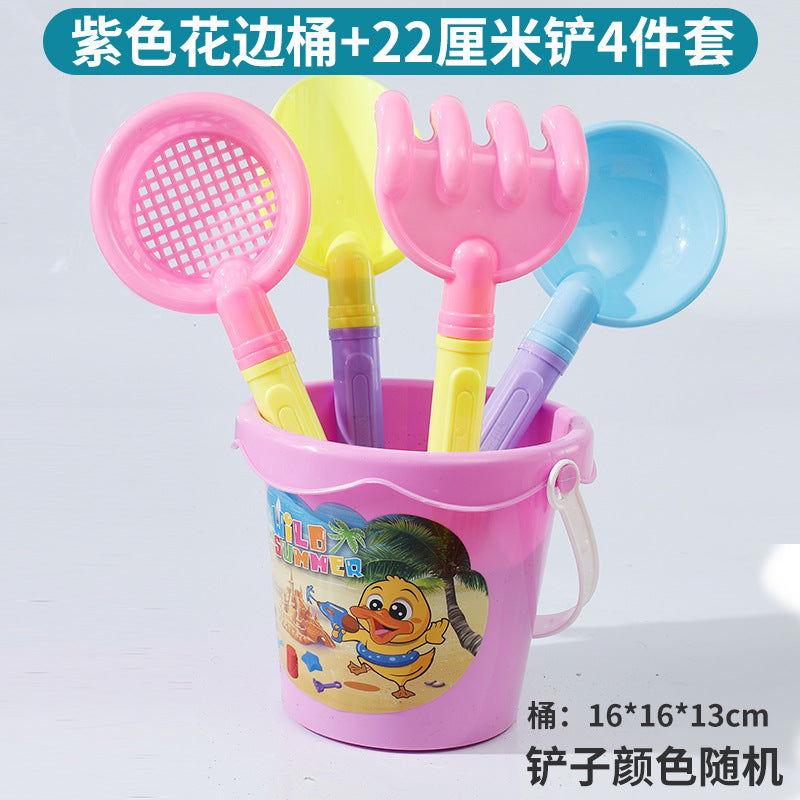 Kids Thickened Plastic Beach Bucket Beach Shovel Water Playing Castle Bucket Playset Baby Sand Digging Tools by My Store