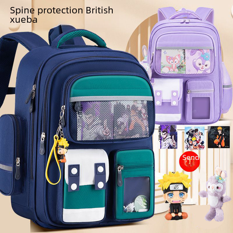 2023 new primary school school bag spine protection to reduce the burden of 123 to 6th grade children's school bag waterproof backpack by My Store
