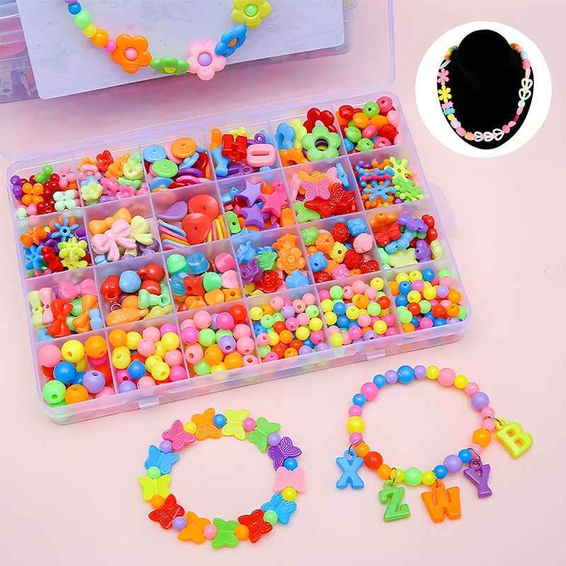 Clearance Kids Beaded Toys Girls Wear Beads DIY Handmade Material Bags Bracelets Necklaces Jewelry Gifts