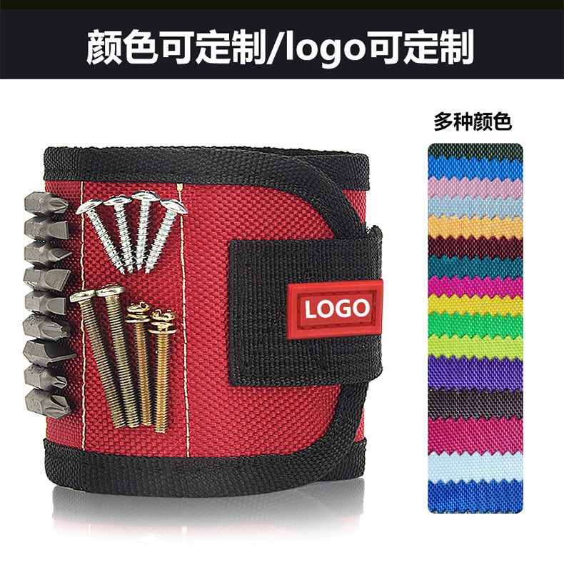 3 Rows 5 Rows Magnetic Magnetic Wristband Tool Kit Electrician Accessories Magnet Picker Adsorption Screw Magnetic Wristband by My Store