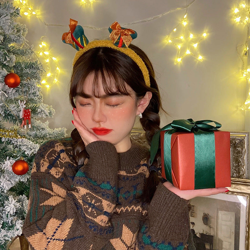 Christmas Tisi plush headband, elk snowman, lambhair headband, fall and winter women's hair bundle, headband, headband, hairpin