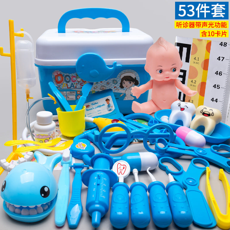 Kids doctor play house playset girls simulation nurse stethoscope injection baby medical toolbox