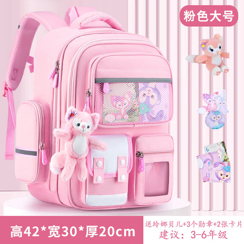 2023 new primary school school bag spine protection to reduce the burden of 123 to 6th grade children's school bag waterproof backpack by My Store