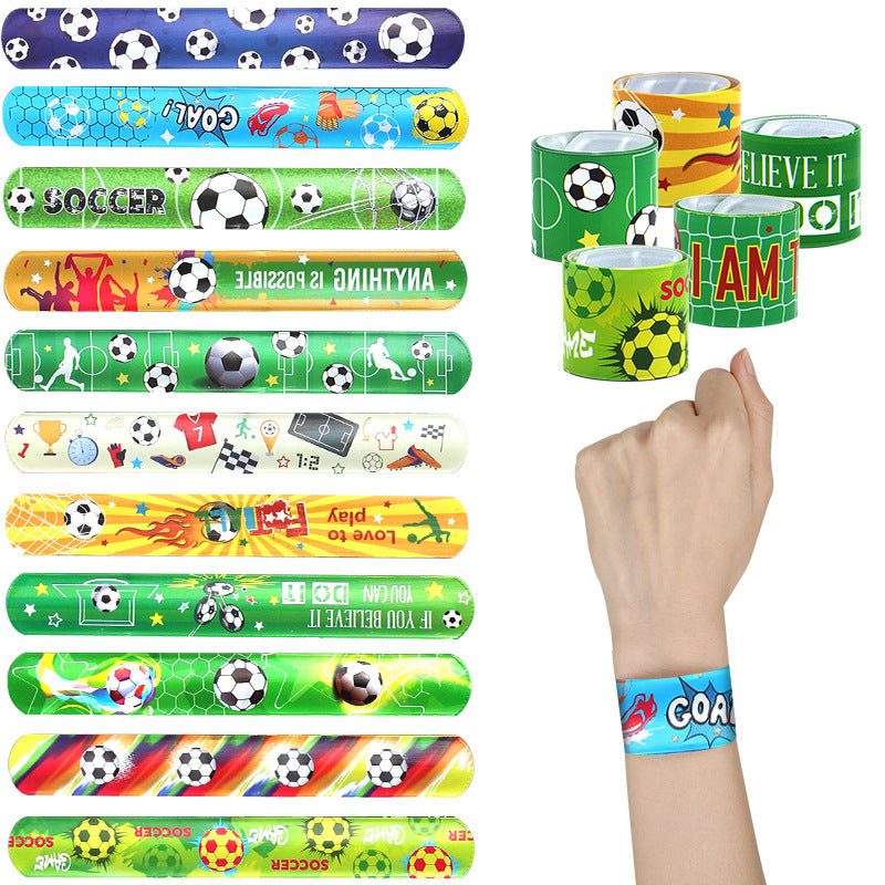 PVC Football Slap Bracelet World Cup Kids Birthday Party Decoration Gift Party Bracelet Classroom Gift