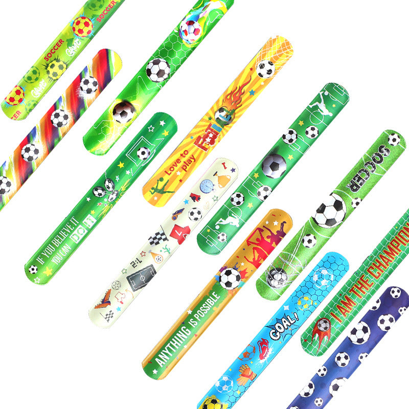 PVC Football Slap Bracelet World Cup Kids Birthday Party Decoration Gift Party Bracelet Classroom Gift