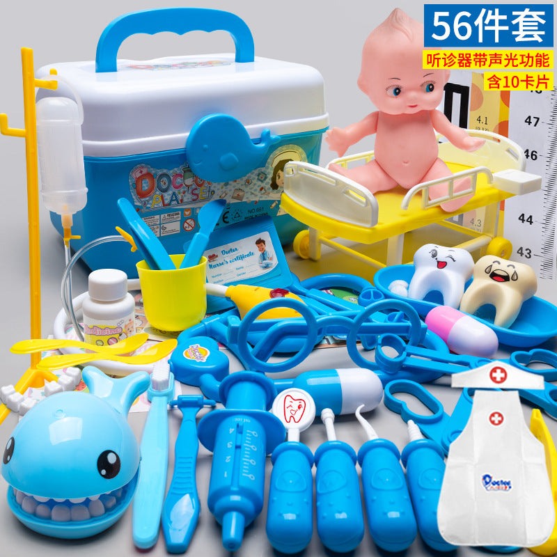 Kids doctor play house playset girls simulation nurse stethoscope injection baby medical toolbox