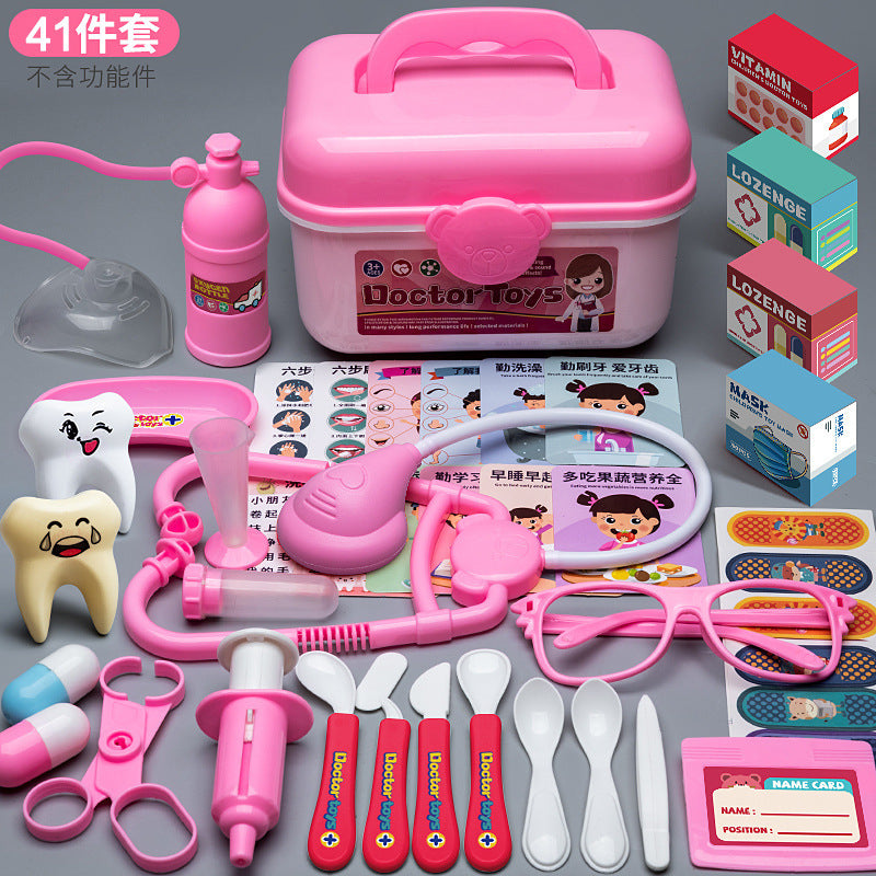 Kids Doctor Playset Tool Medical Box Boy Girl Play Home Nurse Injection Stethoscope Baby