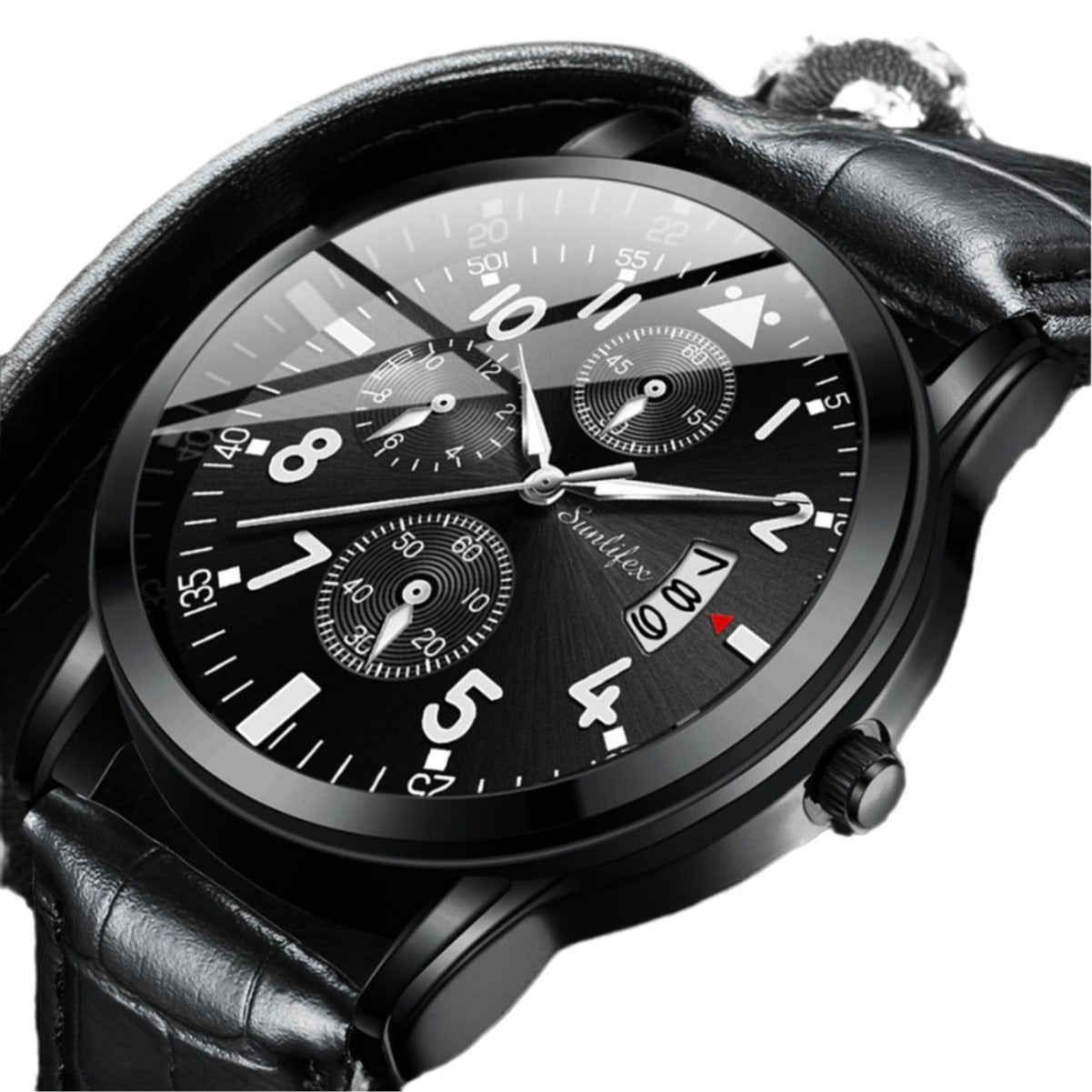 Foreign trade hot direct sales new men's watch student men's luminous waterproof sports leather strap black quartz watch