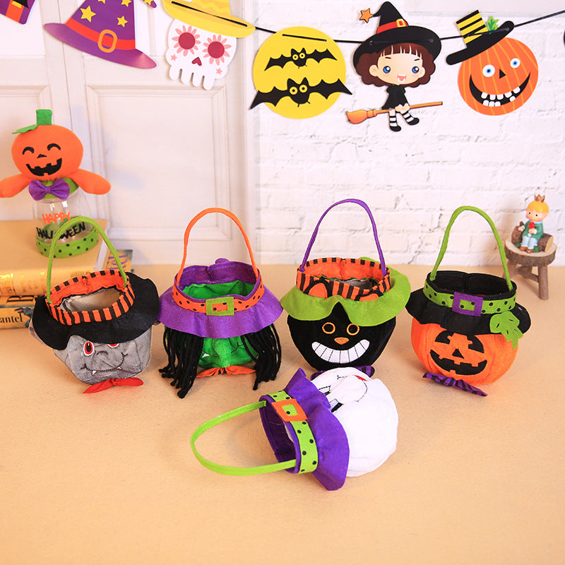 Halloween ornaments, witches, pumpkins, tote bags, children's festival candy bags, party dress up prop bags