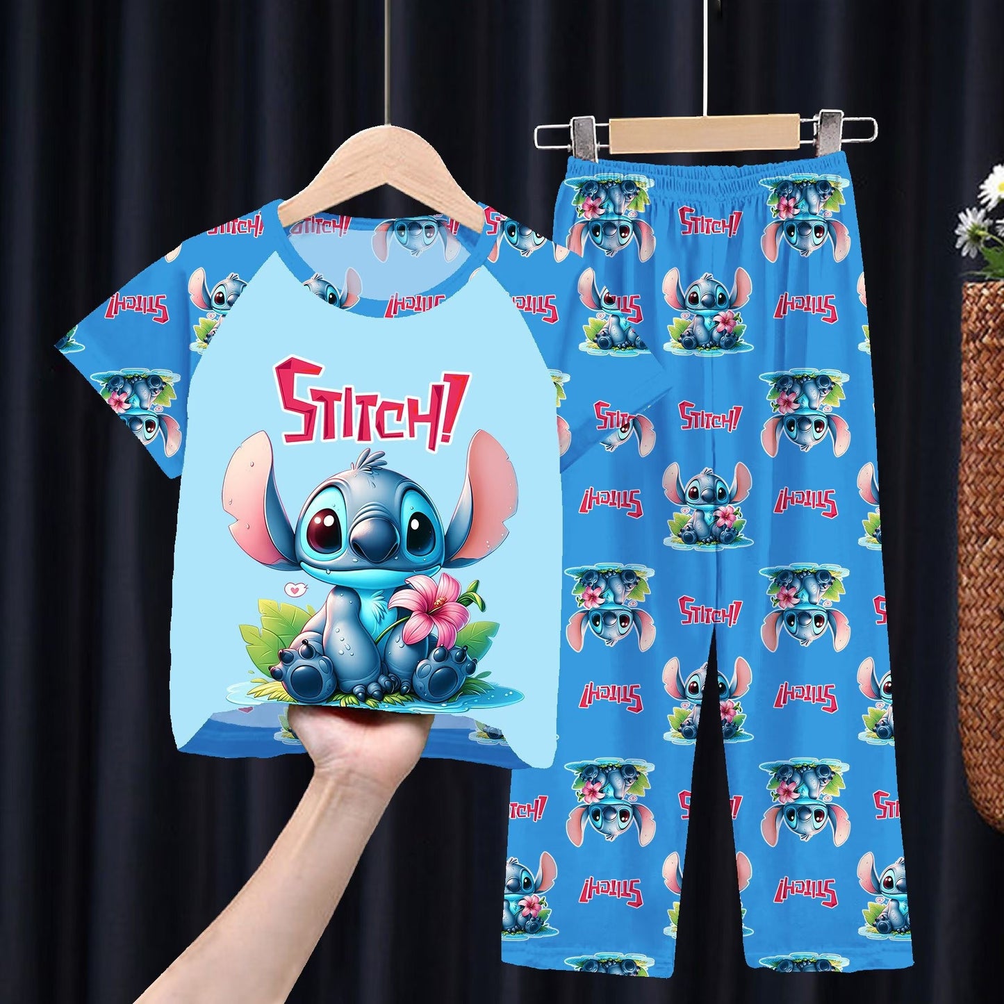 Foreign trade children's pajamas, spring and summer short-sleeved trousers, cartoon Sharjah men's group K-POP girl group middle and adult children's loungewear