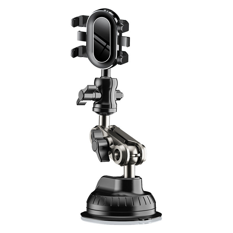 Car mobile phone holder for shooting car 2-in-1 powerful suction cup type multi-angle adjustment aluminum alloy clip bracket by My Store