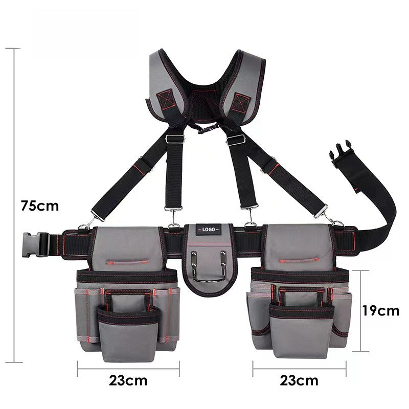 Heavy Duty Multi-Purpose Equipment Electrician's Strap Belt Combination Oxford Sturdy Wearable Shoulder Tool Bag by My Store