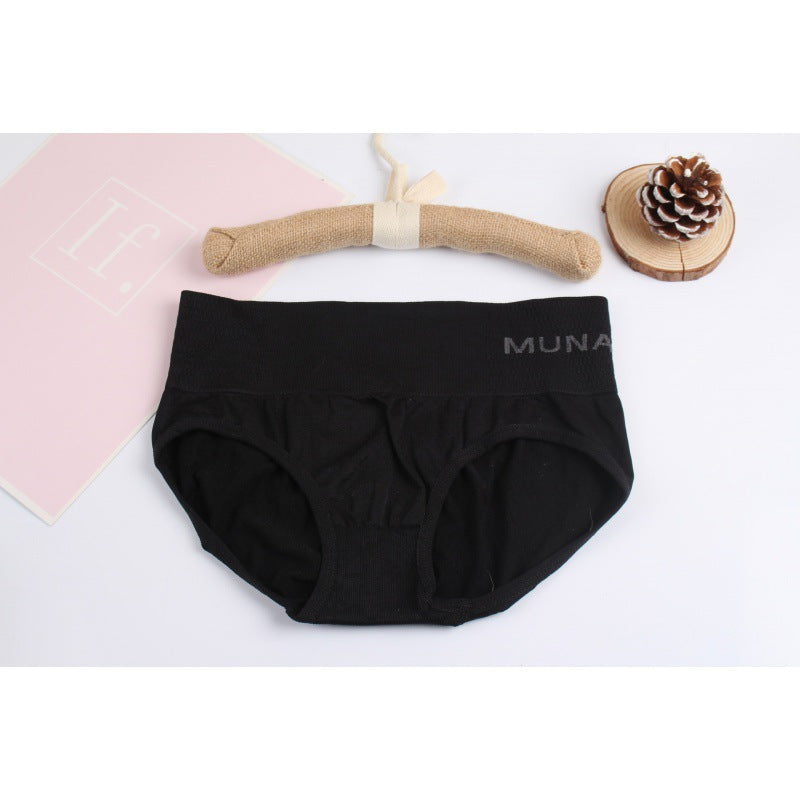 Japanese mid-rise panties with letters English with seamless tummy tucks pants shaping body beautiful girl briefs