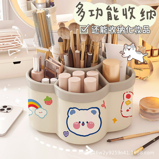 Rotating pen holder multi-function, large-capacity desktop thickened pen holder storage box, student pen holder creative, cute and cartoon by My Store