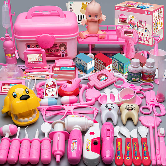 Kids Doctor Playset Tool Medical Box Boy Girl Play Home Nurse Injection Stethoscope Baby