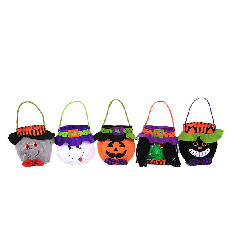 Halloween ornaments, witches, pumpkins, tote bags, children's festival candy bags, party dress up prop bags