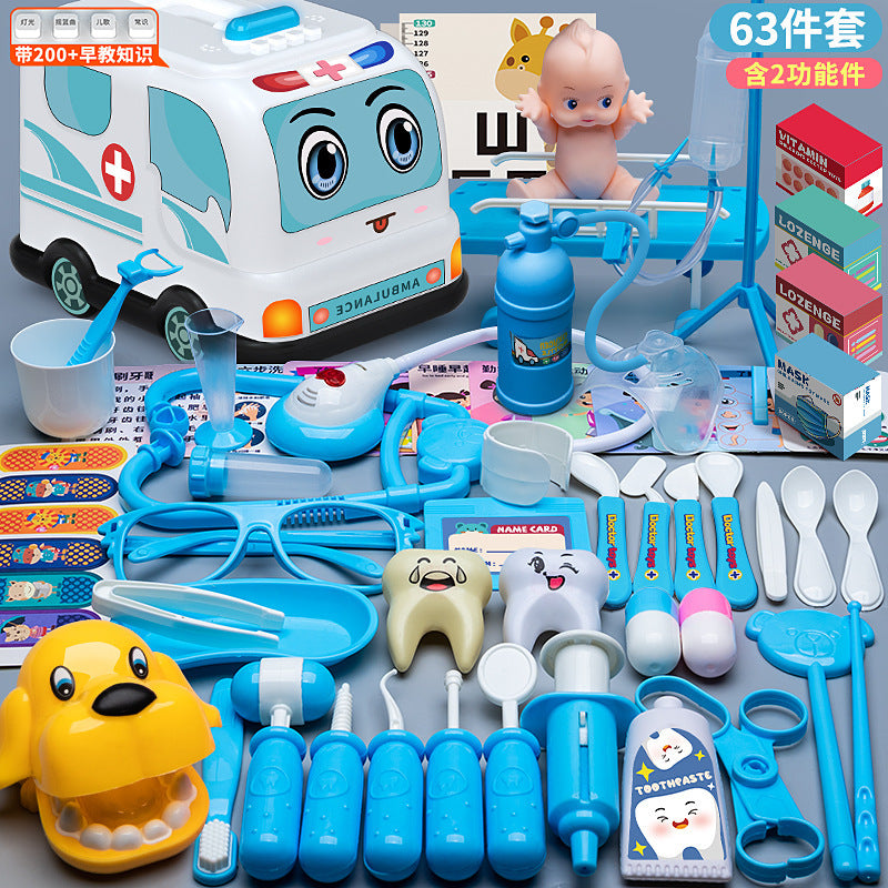 Kids Doctor Playset Tool Medical Box Boy Girl Play Home Nurse Injection Stethoscope Baby