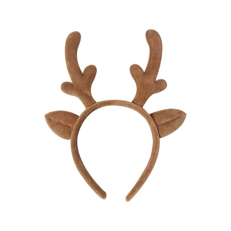 Christmas Dress Up Deer Antler Scrunchie Women Hairpin Cute Cartoon Elk Headband Adult Kids Activity Show Headwear