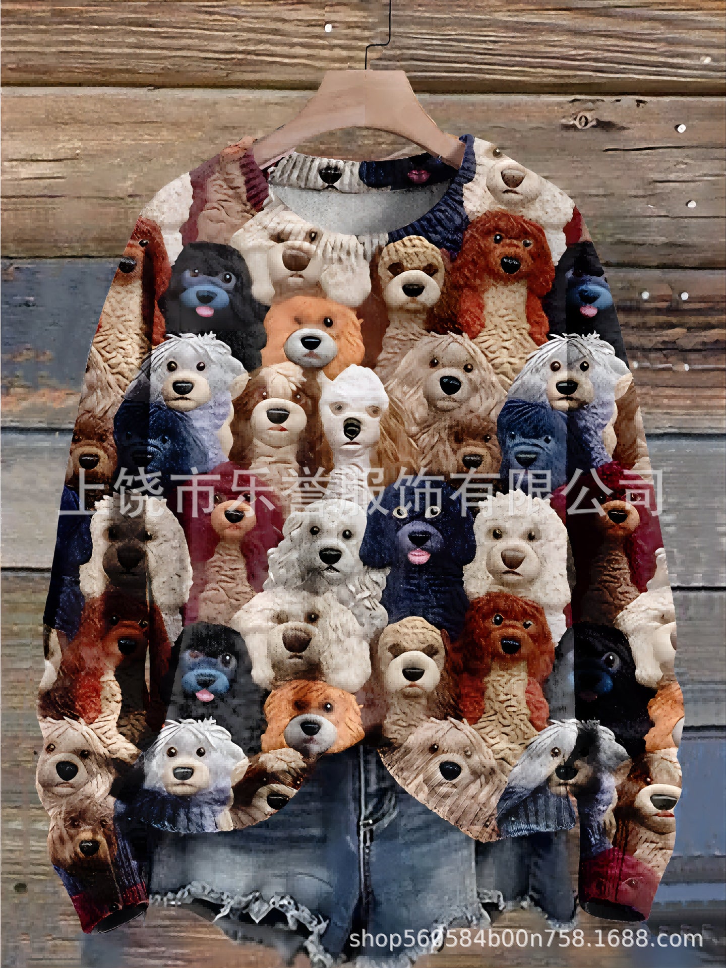 European and American 3D crew neck Christmas clothes 3D printing to customize a drop shipping cross-border women's sweater source factory