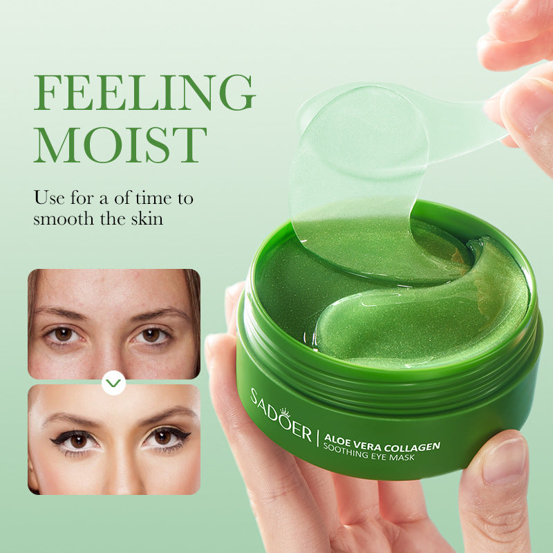 Full English SADOER Aloe Vera Collagen Soothing Eye Mask Moisturizing Eye Mask Cross-border Foreign Trade Wholesale