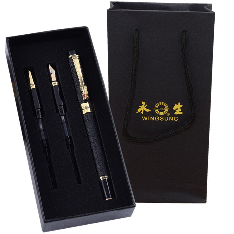 Yongsheng fountain pen gift box set gift gift art signature pen ballpoint pen metal wholesale student fountain pen by My Store