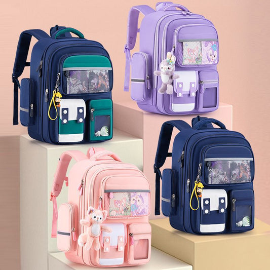 2023 new primary school school bag spine protection to reduce the burden of 123 to 6th grade children's school bag waterproof backpack by My Store