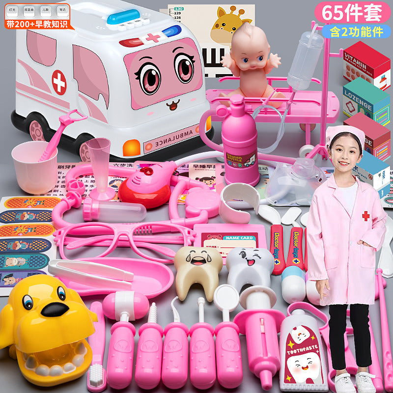 Kids Doctor Playset Tool Medical Box Boy Girl Play Home Nurse Injection Stethoscope Baby