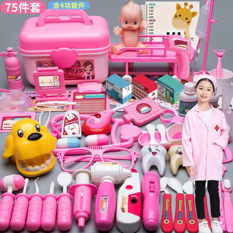 Kids Doctor Playset Tool Medical Box Boy Girl Play Home Nurse Injection Stethoscope Baby