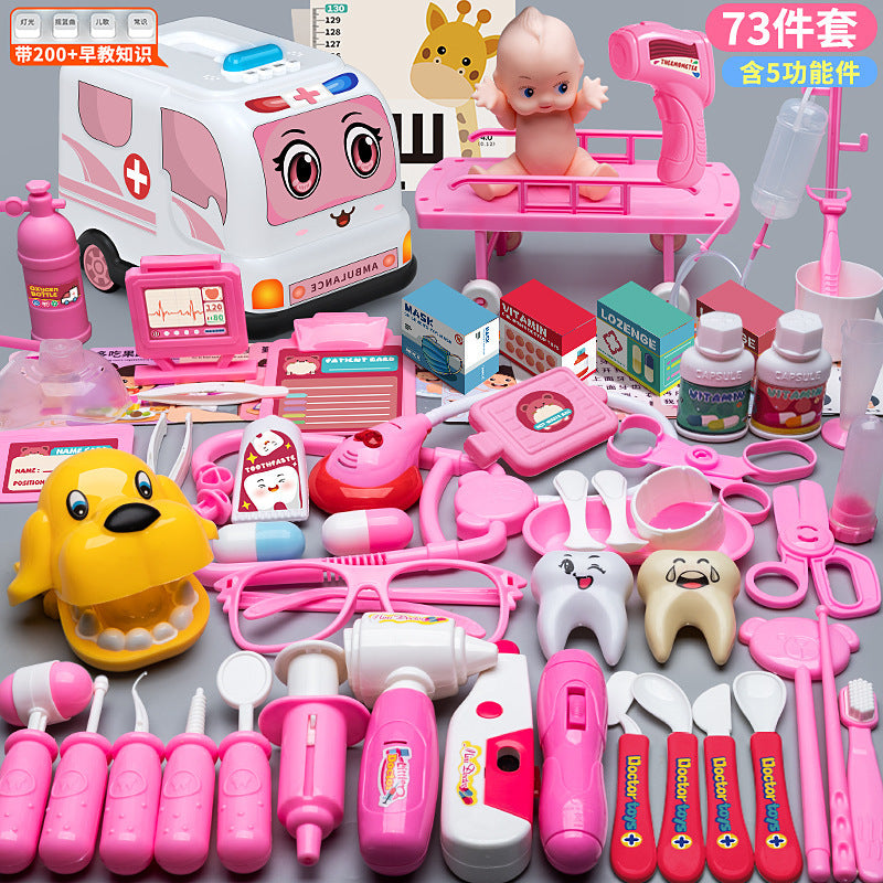 Kids Doctor Playset Tool Medical Box Boy Girl Play Home Nurse Injection Stethoscope Baby