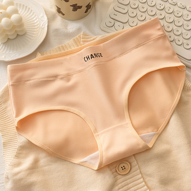Women's underwear 10A antibacterial crotch girls four seasons without leaving a trace mid-waist simple macaron color girl's briefs