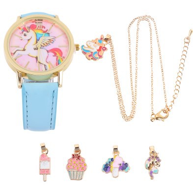 New Kids Glow Watch Unicorn Luminous Silicone Electronic Watch Plus Bracelet (2pcs set)