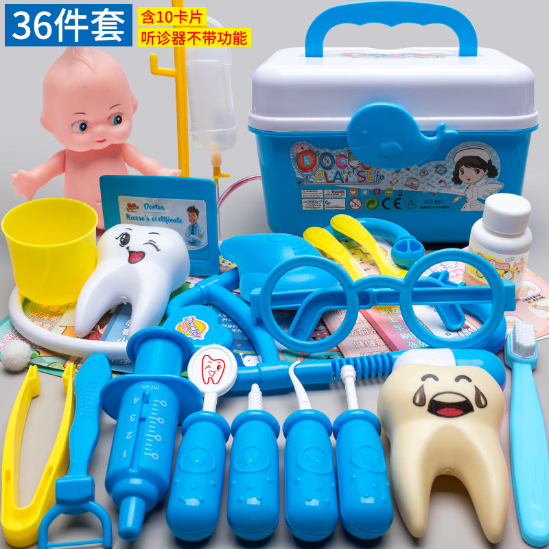 Kids doctor play house playset girls simulation nurse stethoscope injection baby medical toolbox