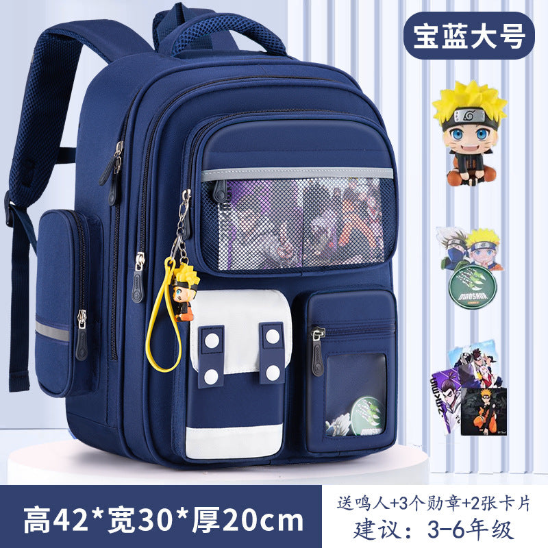 2023 new primary school school bag spine protection to reduce the burden of 123 to 6th grade children's school bag waterproof backpack by My Store