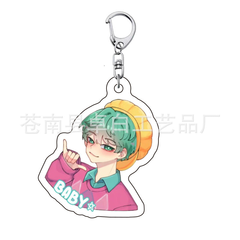 Kpop witch hunt group Rumi Zoe Mira Qin Yu peripheral cute acrylic keychain student school bag pendant