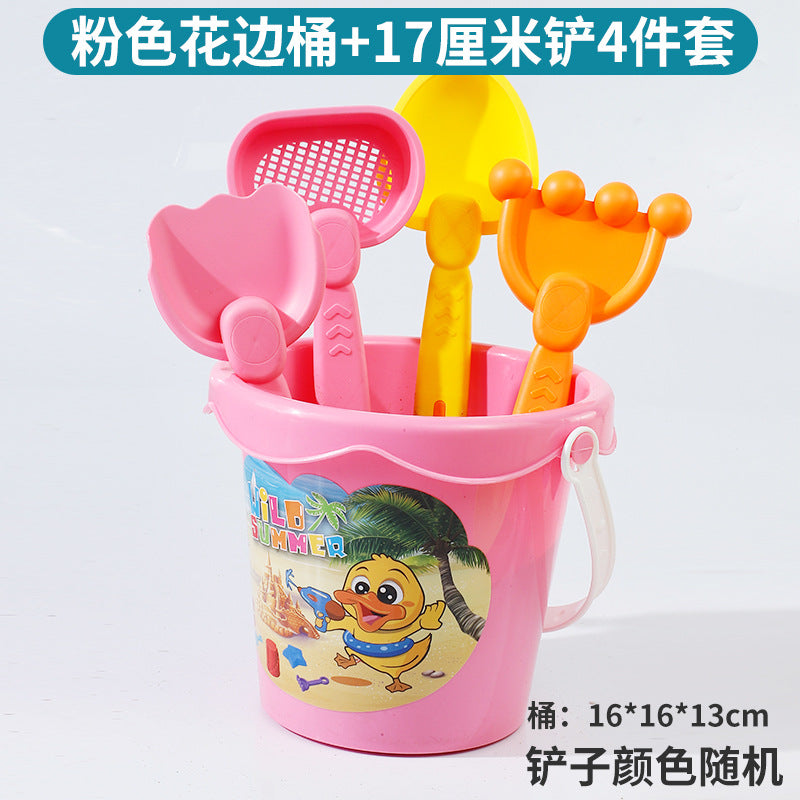 Kids Thickened Plastic Beach Bucket Beach Shovel Water Playing Castle Bucket Playset Baby Sand Digging Tools by My Store