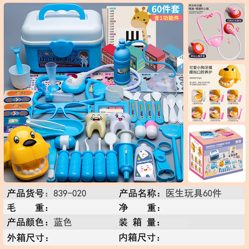 Kids Doctor Playset Tool Medical Box Boy Girl Play Home Nurse Injection Stethoscope Baby