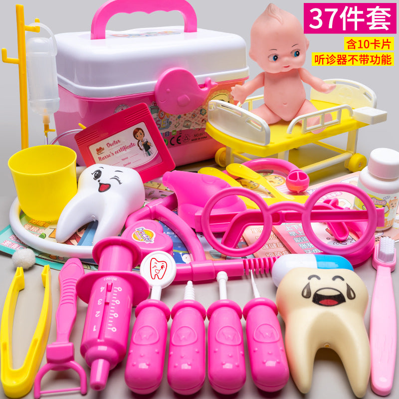 Kids doctor play house playset girls simulation nurse stethoscope injection baby medical toolbox