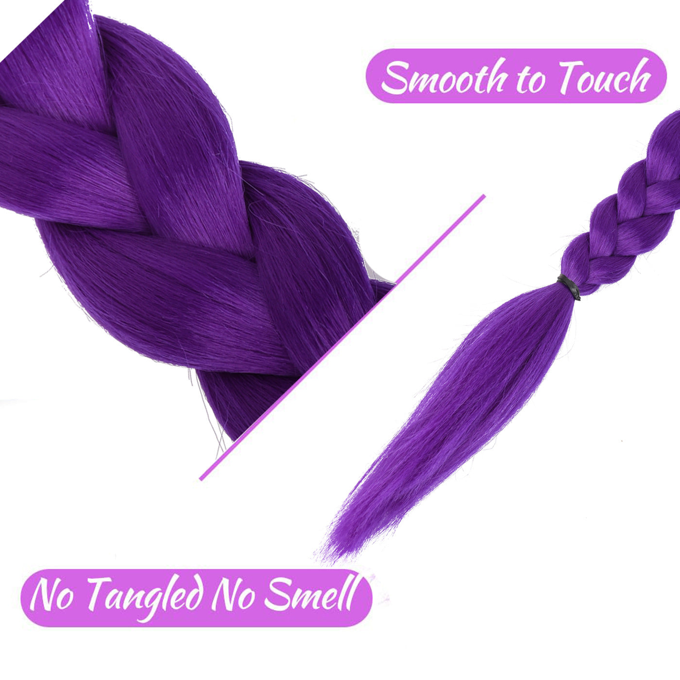 Skpop witch hunt group cos wig children's rumi purple braid twist braid clip ponytail hair accessories
