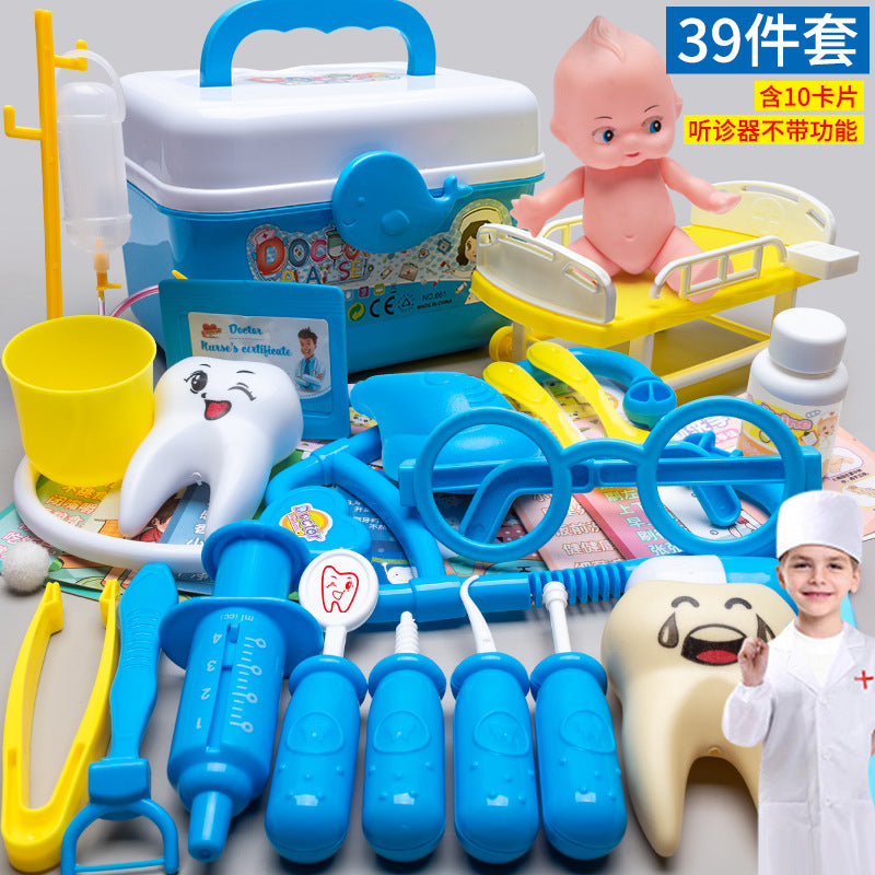 Kids doctor play house playset girls simulation nurse stethoscope injection baby medical toolbox