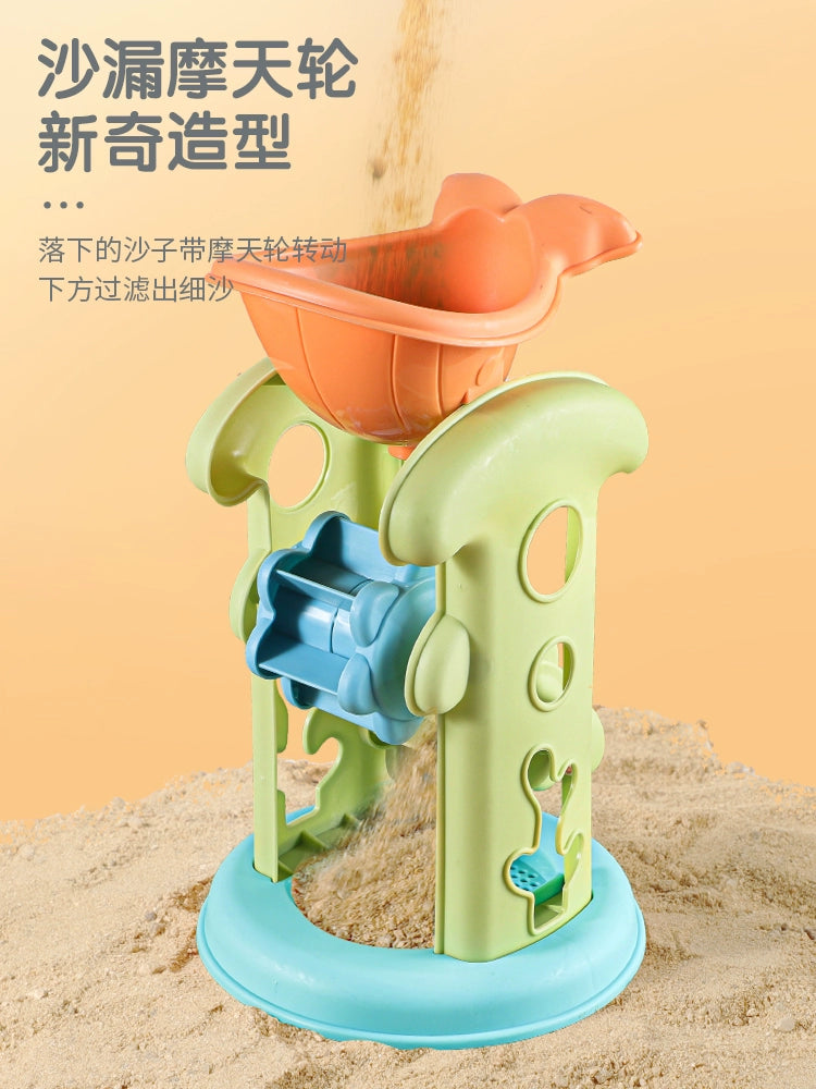 Children's beach toy car baby playing in water and sand digging tool sand shovel child playing sand sand hourglass bucket set by the sea by My Store