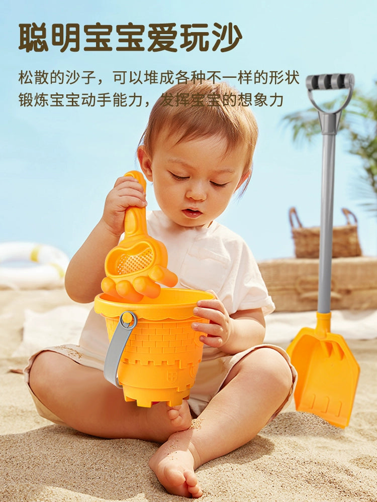 Children's beach toy car set baby indoor beach digging sand play sand tool sand pool hourglass shovel bucket by My Store