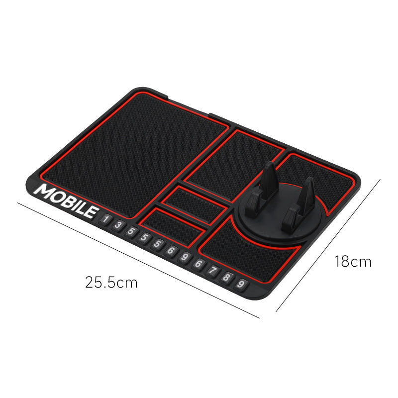Car multi-function mobile phone holder, anti-slip mat, car navigation support frame, instrument panel, temporary parking sign four-in-one by My Store