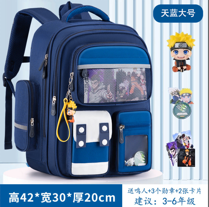 2023 new primary school school bag spine protection to reduce the burden of 123 to 6th grade children's school bag waterproof backpack by My Store