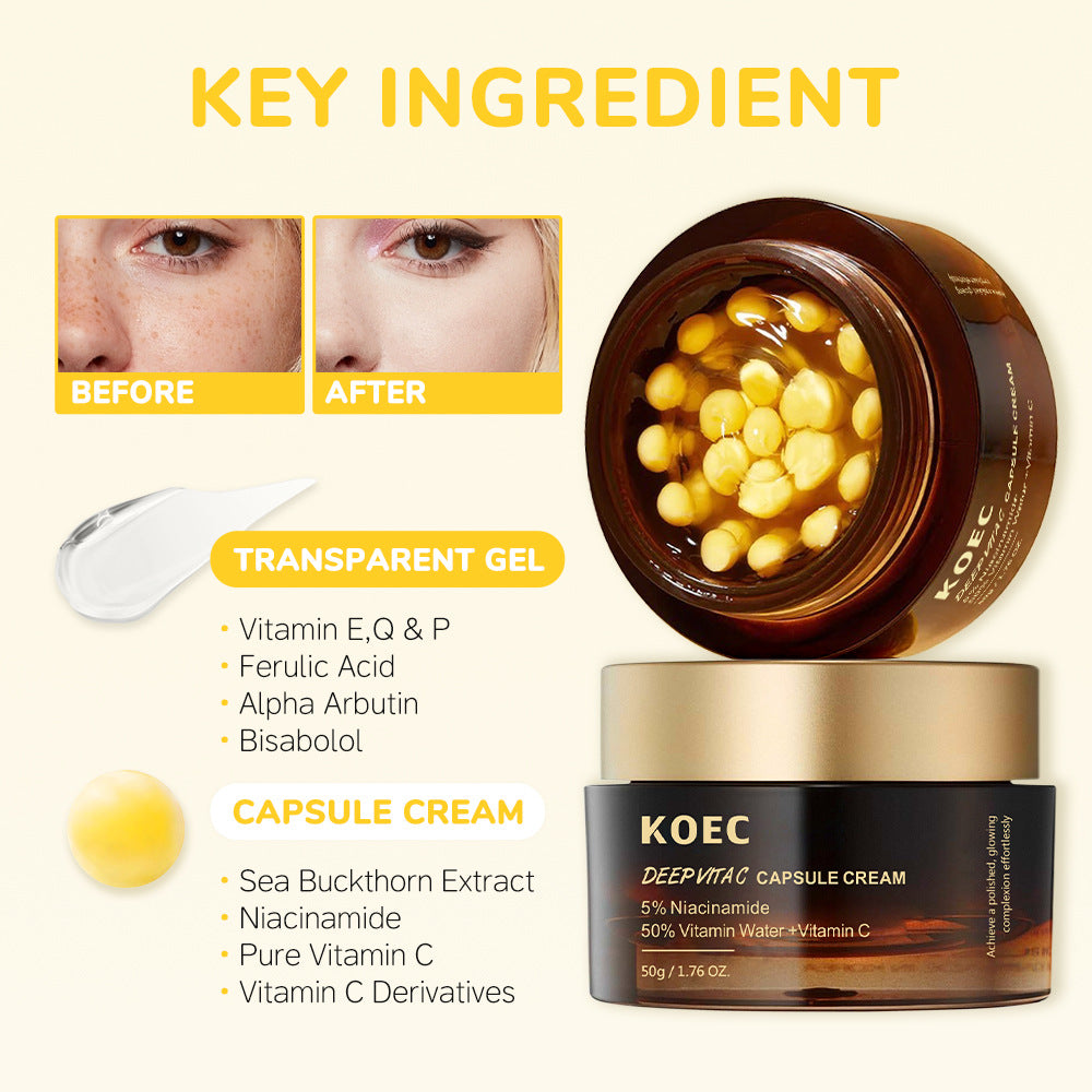 KOEC Vitamin C Capsule Filler Cream Moisturizing Face Cream Deep VC Capsule Cream Cross-border hot spot