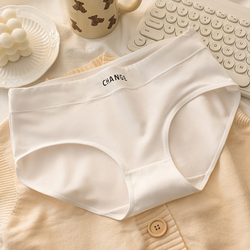Women's underwear 10A antibacterial crotch girls four seasons without leaving a trace mid-waist simple macaron color girl's briefs