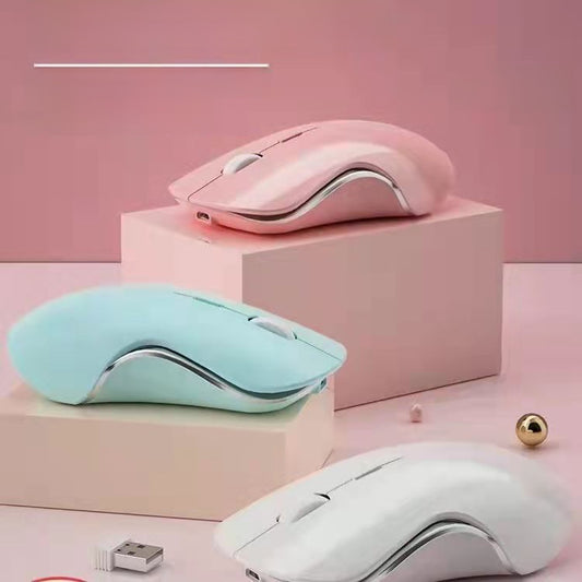 Mute Wireless Mouse Spot Bluetooth Dual Mode Charging Morandi Macaron Charging Game Office Girls Wholesale by My Store