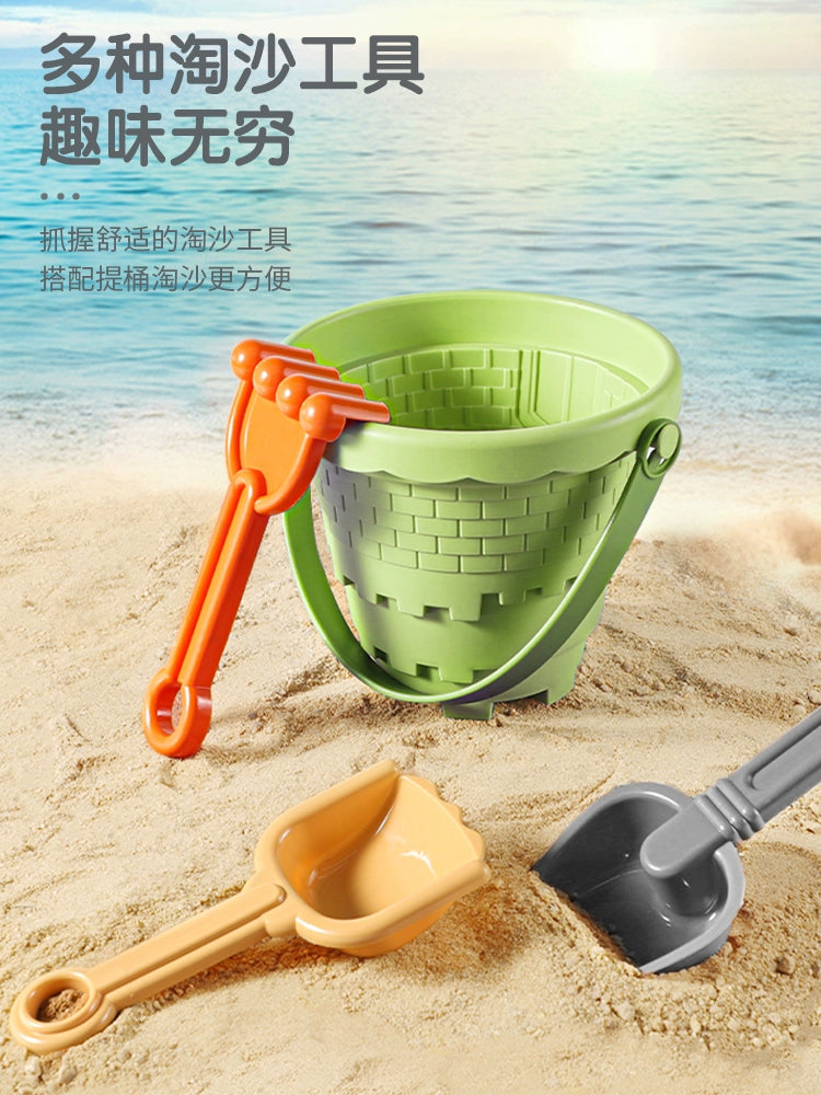 Children's beach toy car baby playing in water and sand digging tool sand shovel child playing sand sand hourglass bucket set by the sea by My Store