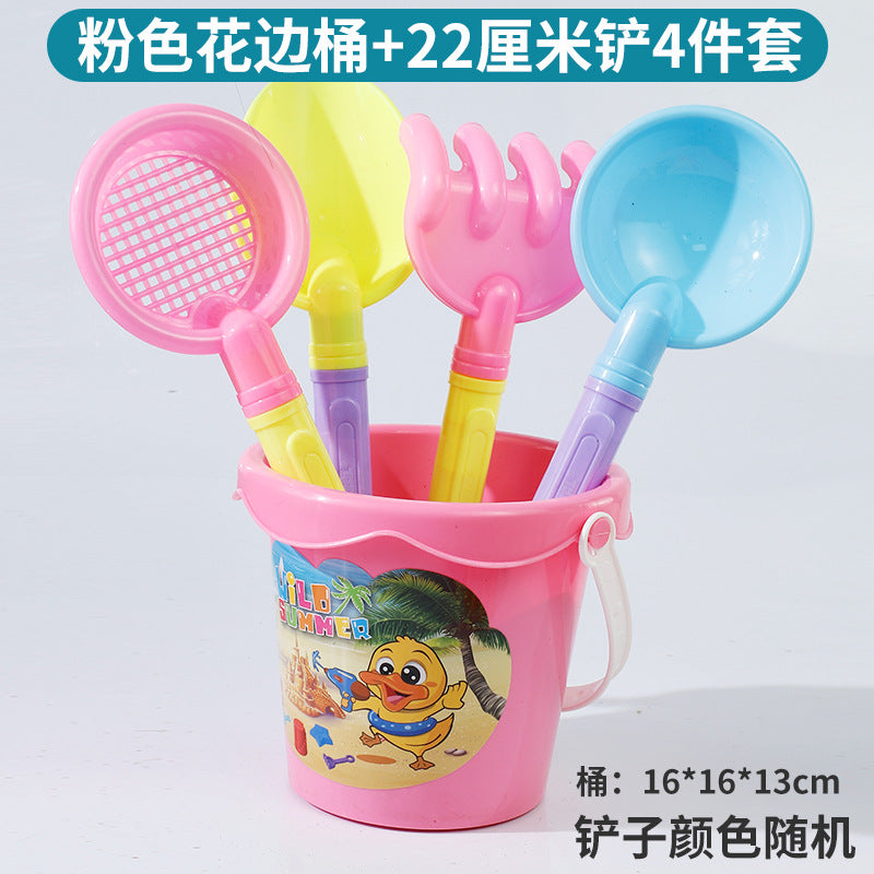 Kids Thickened Plastic Beach Bucket Beach Shovel Water Playing Castle Bucket Playset Baby Sand Digging Tools by My Store